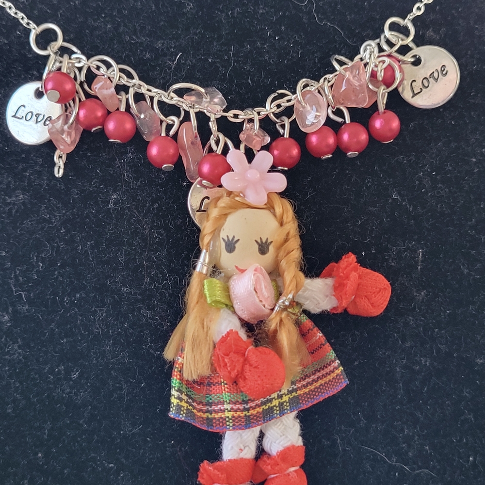 Whimisical Handcrafted Doll Necklace For Kids Or Adults